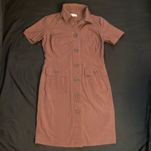 Pendleton Short Sleeve Button-Up Brown Safari Dress Size 8